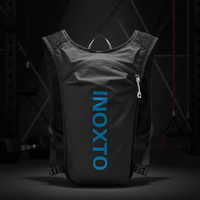 Black hydration backpack with 'INOXTO' branding on a white background