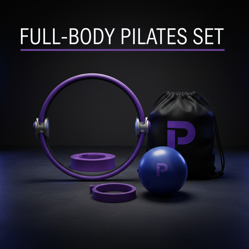 Collage of people using Pilates equipment with text about full-body workouts for beginners and athletes.